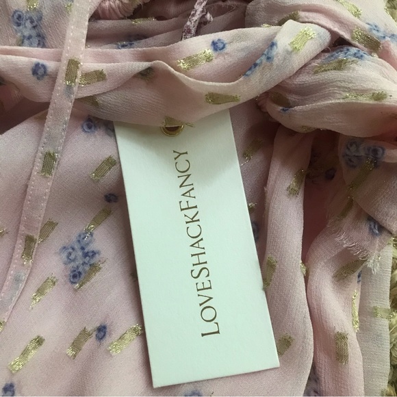 New with Tag: LoveShackFancy Bobbi Floral Chiffon Tiered Maxi Wrap Dress. - Picture 9 of 11